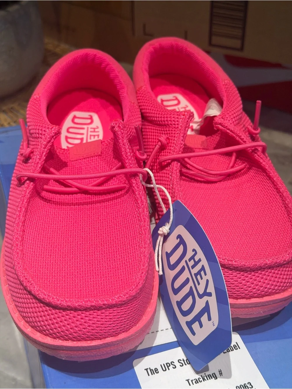 Hey Dude Kids Wally youth funk mono Slip-On Moccasins in Hot Pink